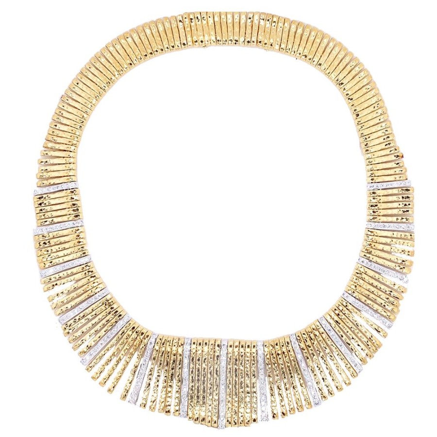 Jewelry ESTATE JEWELRY | Large Vintage Diamond Bib Necklace