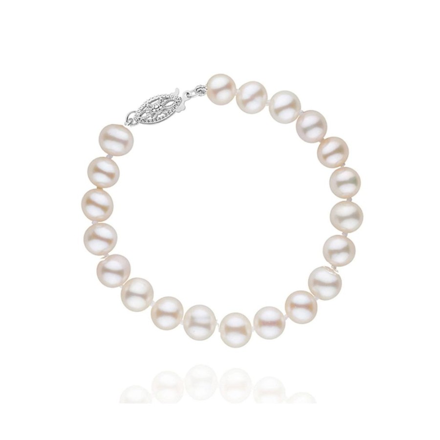 Jewelry NOT AVAILABLE | 14Kw 7Mm Cultured Pearl Bracelet