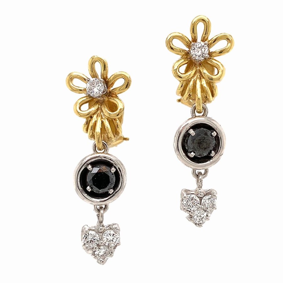 Jewelry PETER LINDEMAN | Vintage Black & White Diamond Drops