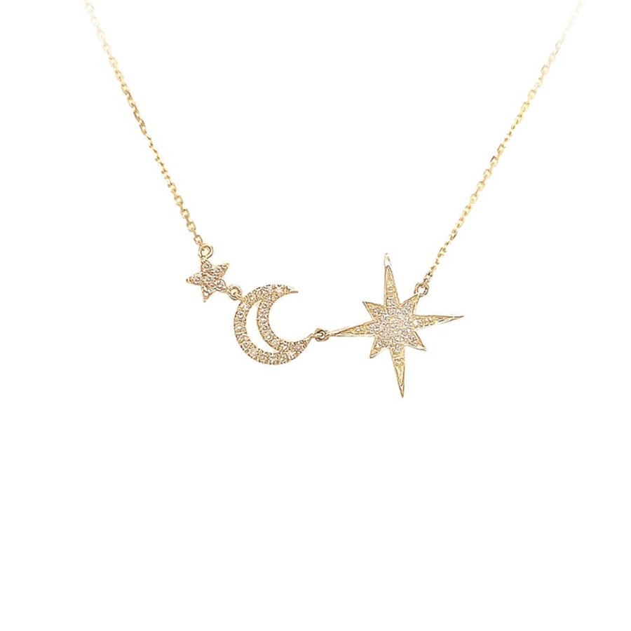 Jewelry LAU INTERNATIONAL, INC. | Diamond Moon & Stars Necklace