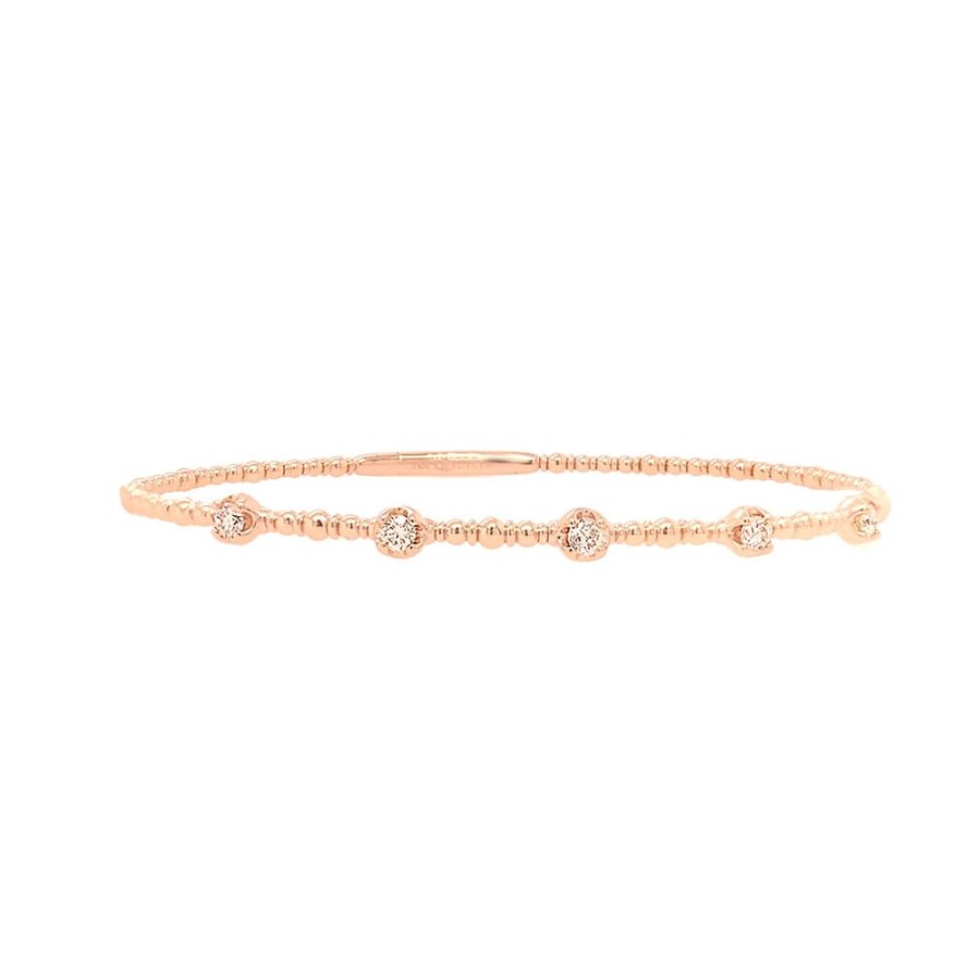 Jewelry IDD USA LLC | Rose Gold Beaded Diam Flex Bracelet