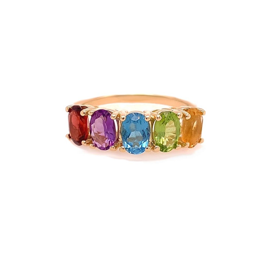 Jewelry ESTATE JEWELRY | Vintage 5-Stone Multi-Gem Ring