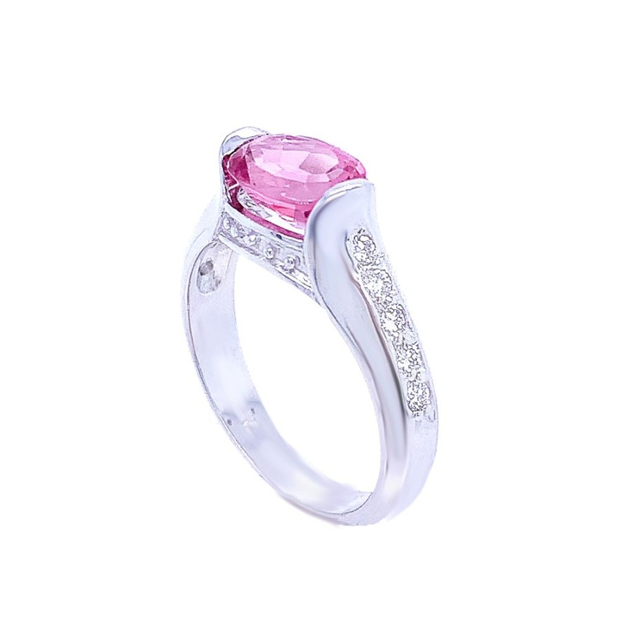 Jewelry ESTATE JEWELRY | 14Kw Gold Vintage Pink Tourmal