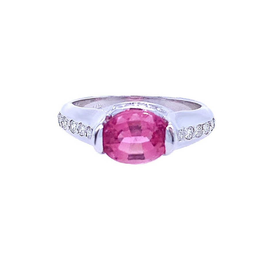 Jewelry ESTATE JEWELRY | 14Kw Gold Vintage Pink Tourmal