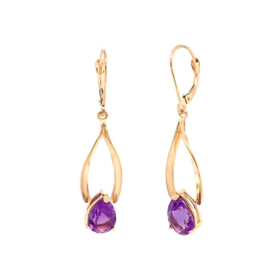 Jewelry ESTATE JEWELRY | Vintage Pear Amethyst Drops