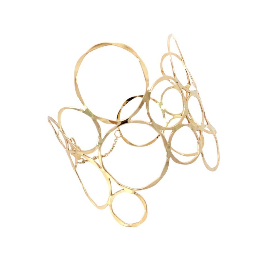 Jewelry ESTATE JEWELRY | Vintage Gold Circles Cuff