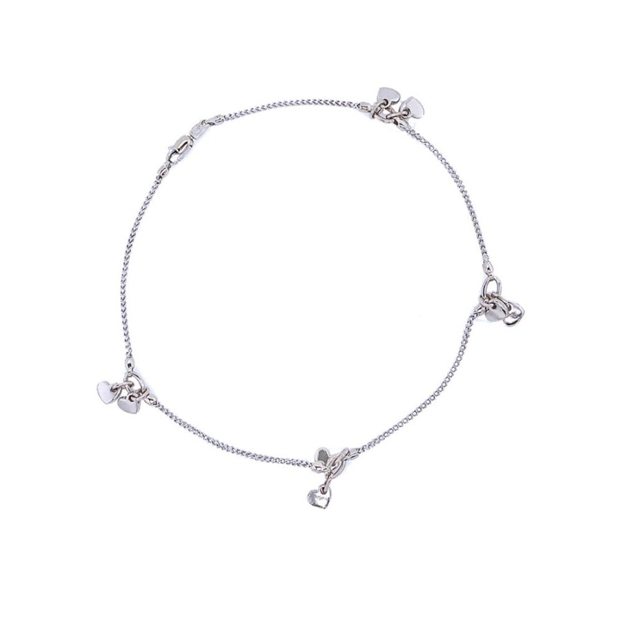 Jewelry ESTATE JEWELRY | Vintage 11" Anklet With Hearts