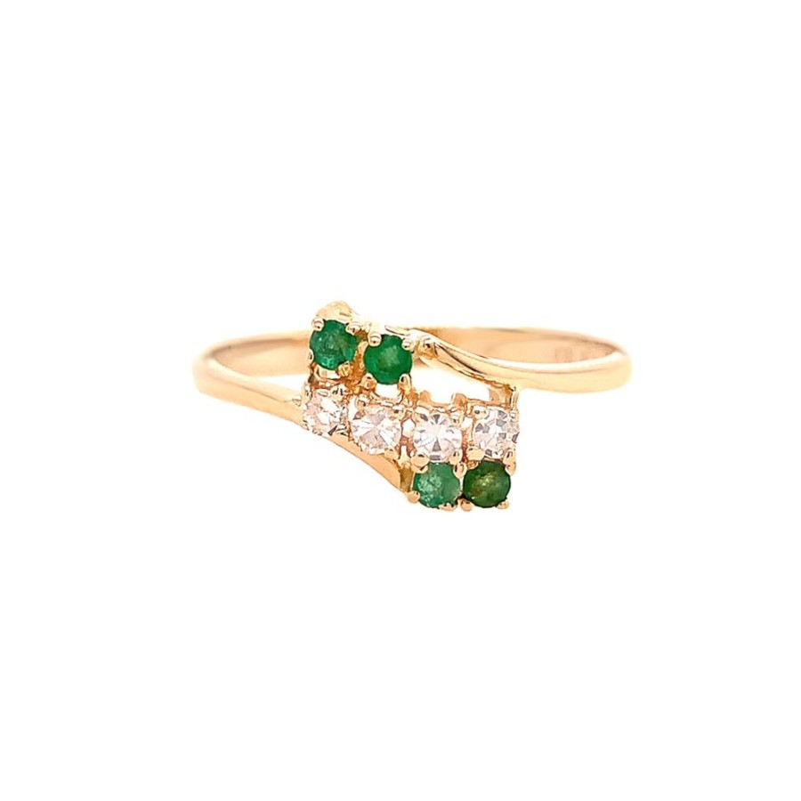 Jewelry ESTATE JEWELRY | Small Vintage Emerald Cluster Ring