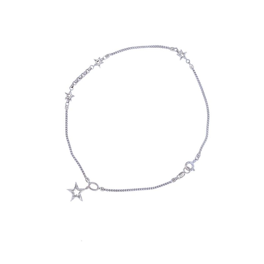 Jewelry ESTATE JEWELRY | 14Kw 11" Vintage Anklet With Stars