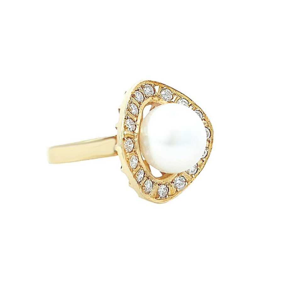 Jewelry ESTATE JEWELRY | Vintage Pearl & Diamond Ring