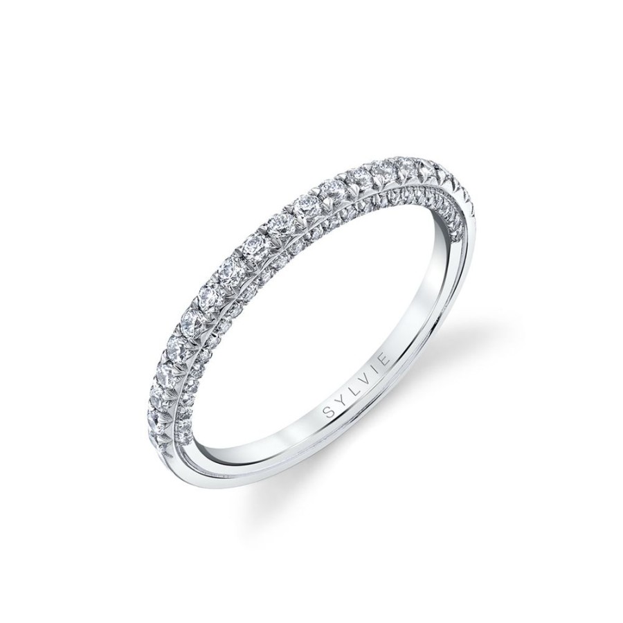 Jewelry SYLVIE-SPECTRUM CORP | Platinum & Diamond 3-Sided Band