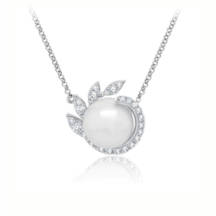 Jewelry SHY CREATION | 14Kw Pearl & Diamond Necklace