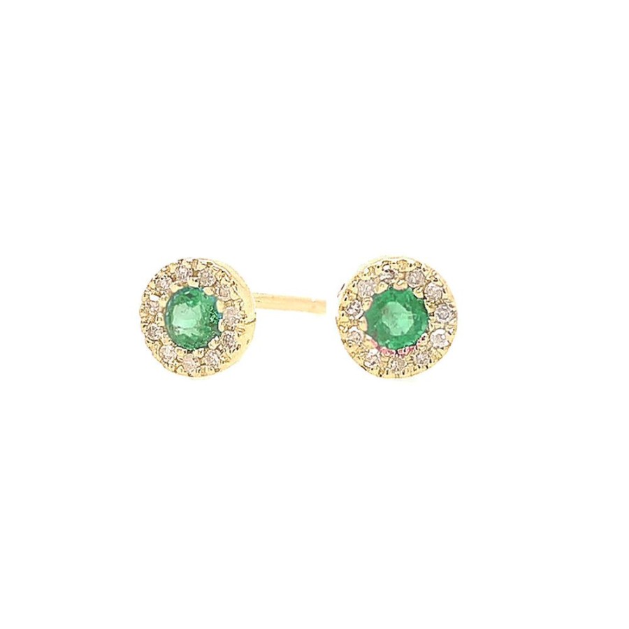 Jewelry LAU INTERNATIONAL, INC. | Tiny Emerald Halo Studs