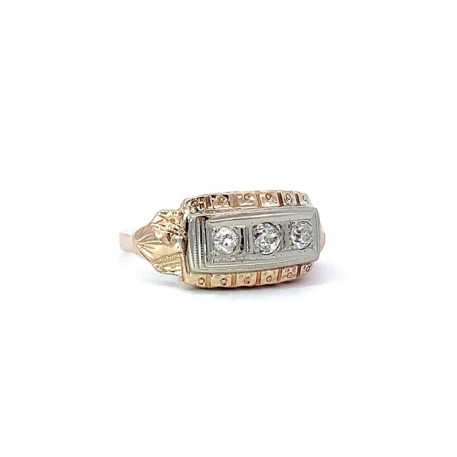 Jewelry ESTATE JEWELRY | 14Ky Gold Vintage 3-Diamond Ri