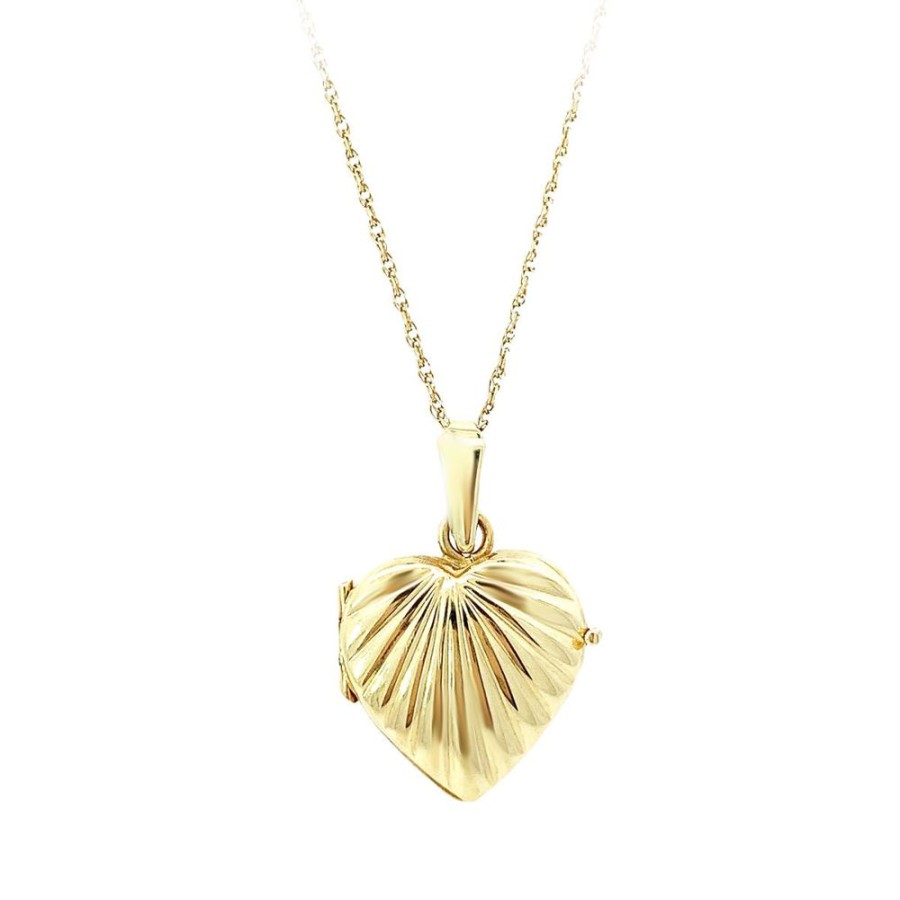 Jewelry ESTATE JEWELRY | Vintage Ribbed Heart Locket