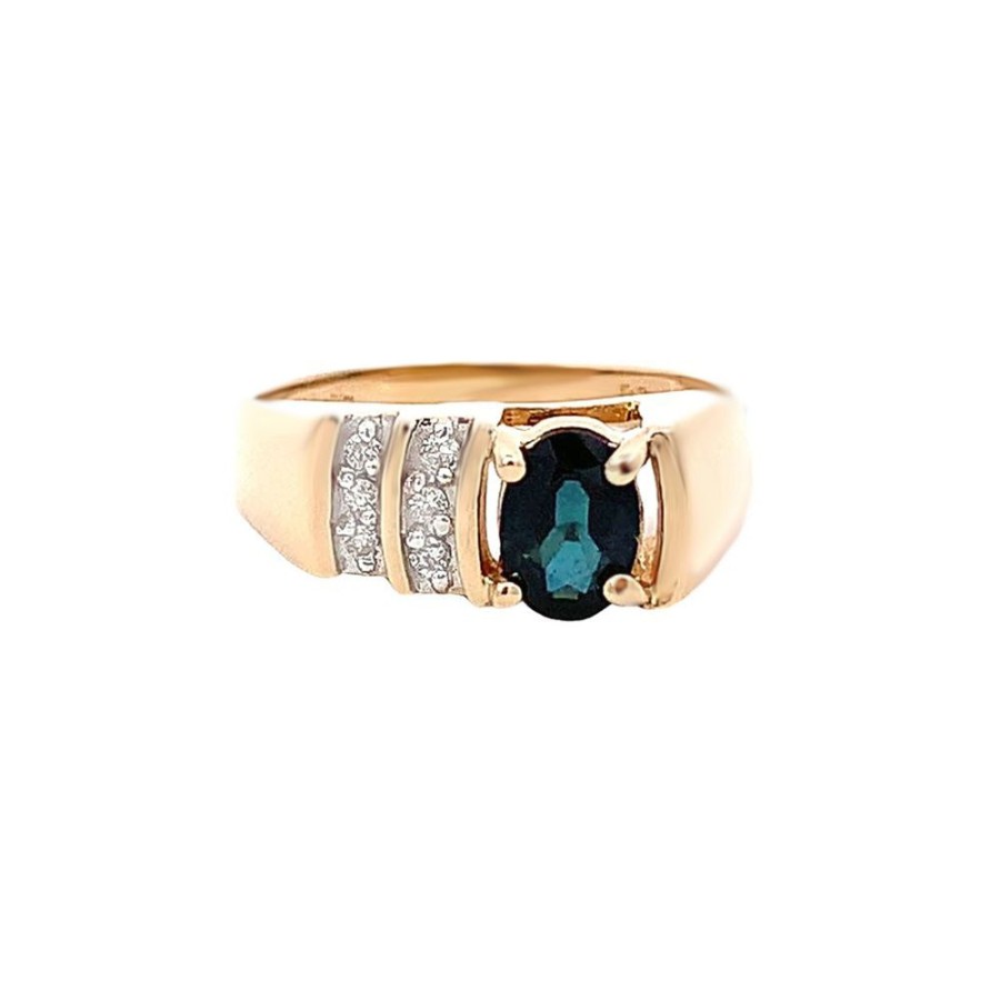 Jewelry ESTATE JEWELRY | Offset Vintage Sapphire Ring