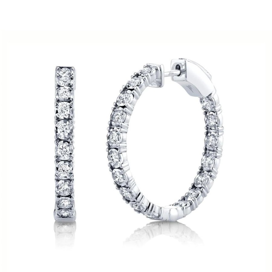 Jewelry SHY CREATION | 14Kw 1" Inside-Out 1Ct Diamond Hoops