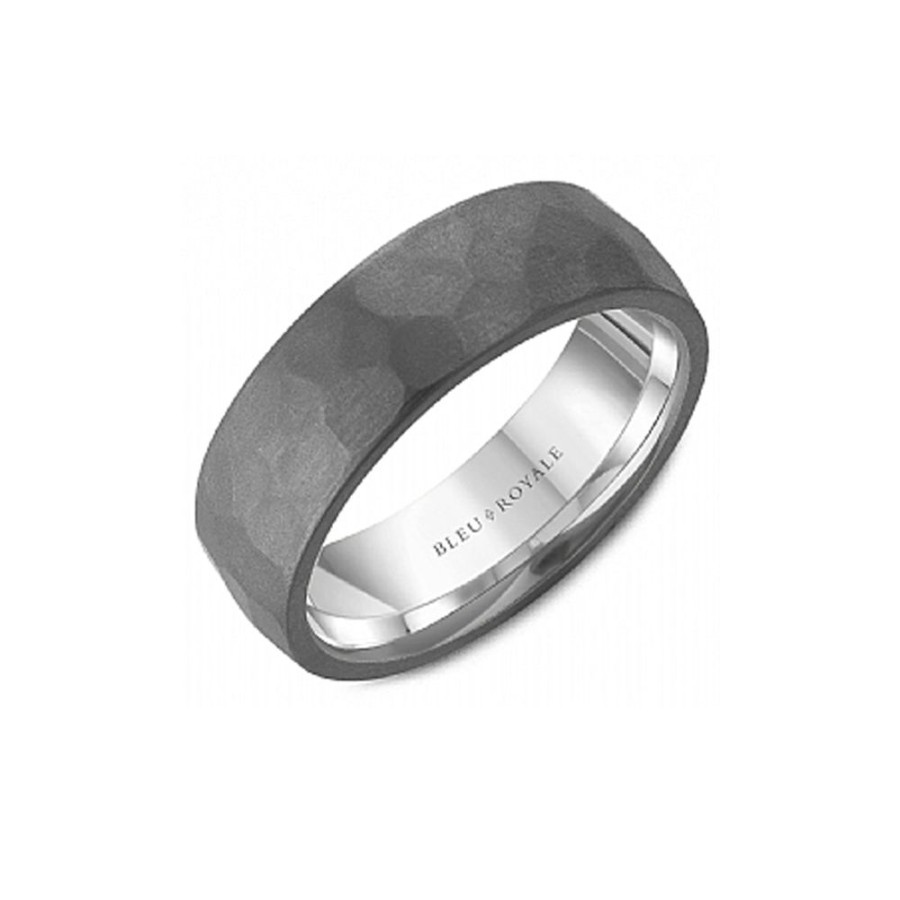 Jewelry CROWN RING | Hammered 14Kw/Tantalum Band