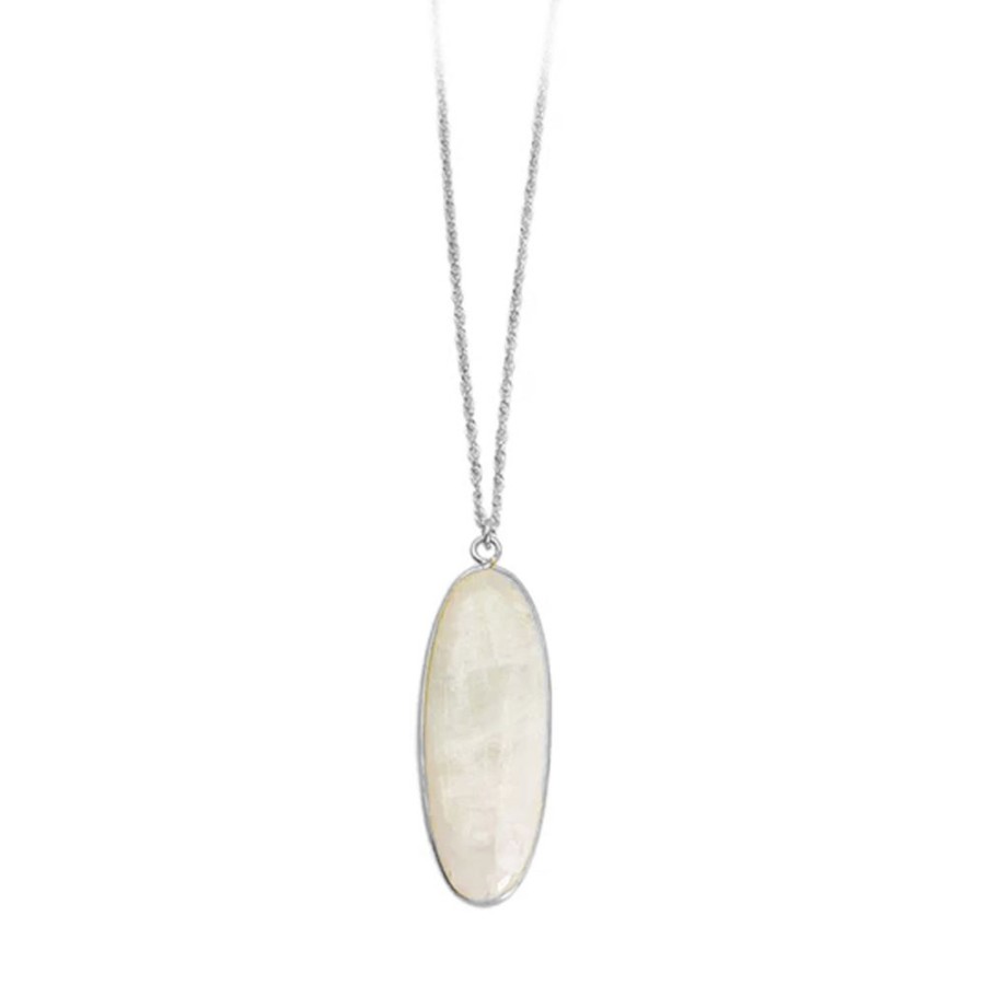 Jewelry PHILIPPA ROBERTS | Oblong Oval Moonstone Pendant