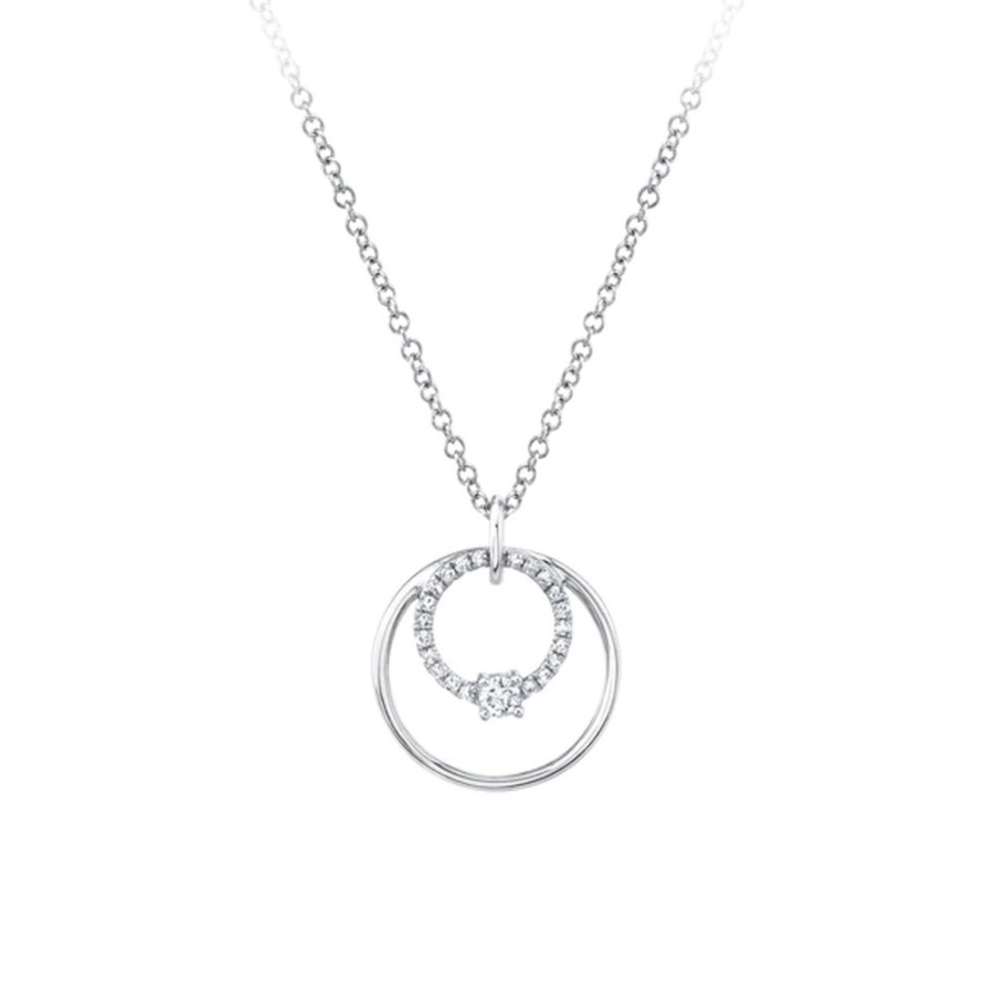 Jewelry SHY CREATION | 14Ky Diamond Double Circle Pendant