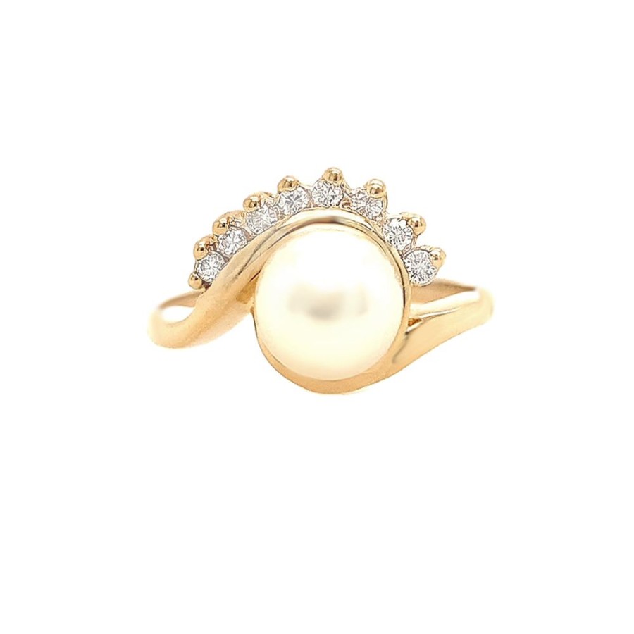 Jewelry ESTATE JEWELRY | Vintage Pearl Half Swirl Ring