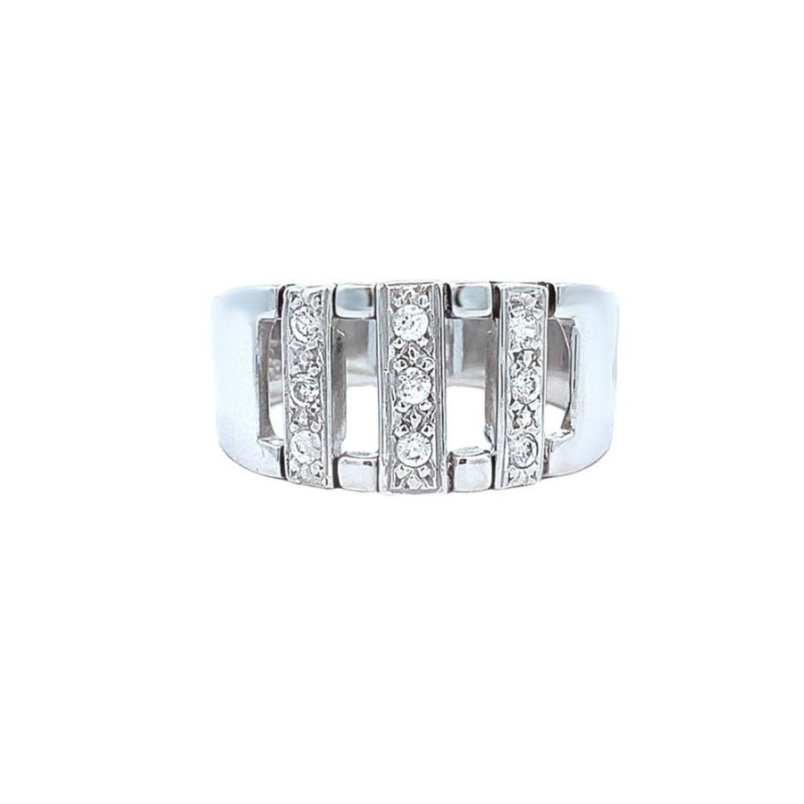 Jewelry ESTATE JEWELRY | 14Kw Vintage Cz Ring