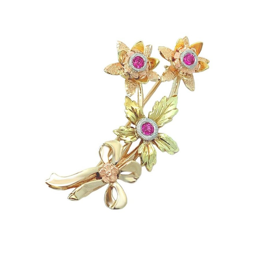 Jewelry ESTATE JEWELRY | Vintage 2-Flower Pin