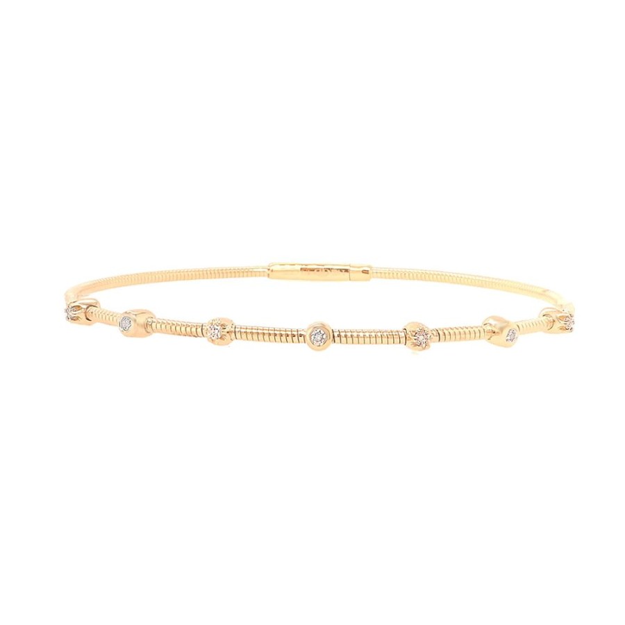 Jewelry IDD USA LLC | 14Ky Flex Bangle With 7 Diamonds