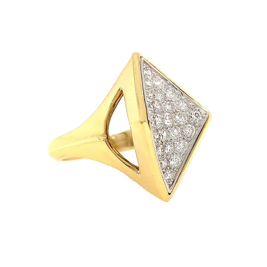 Jewelry ESTATE JEWELRY | Vintage Diamond-Shape Pave Ring