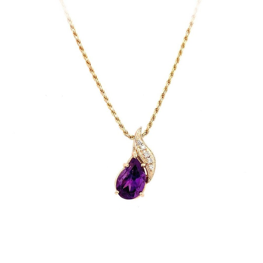 Jewelry ESTATE JEWELRY | Vintage Pear Amethyst Pendant