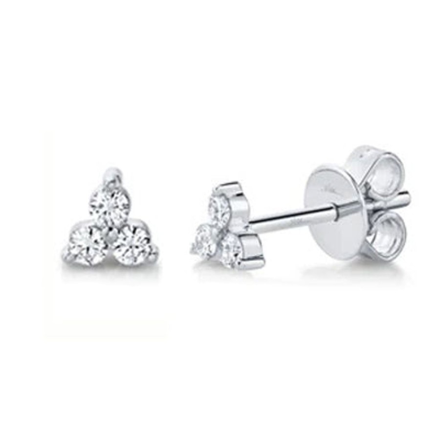 Jewelry SHY CREATION | 14Kw 1/3Ct Dia Cluster Earrings