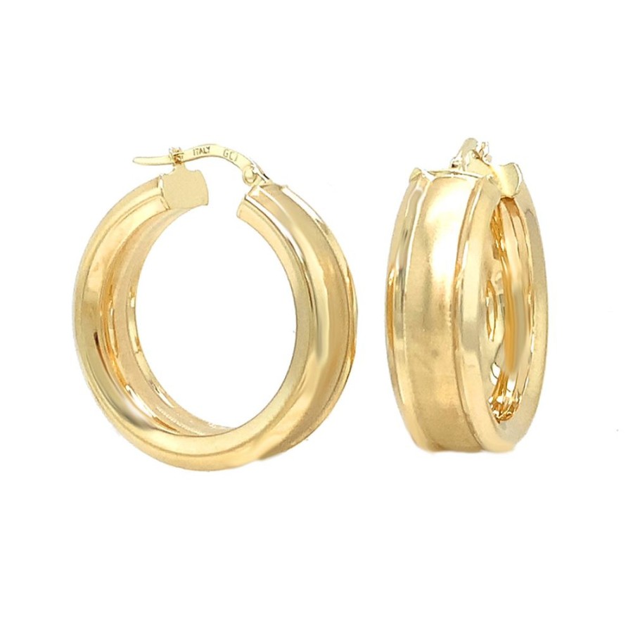 Jewelry ESTATE JEWELRY | 14Ky Gold Wide Satin Finish Vi