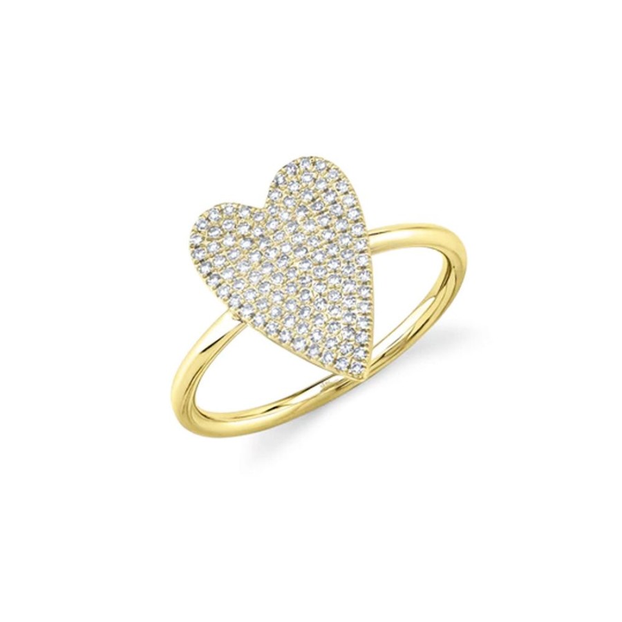 Jewelry SHY CREATION | 14Ky Pave Diamond Heart Ring