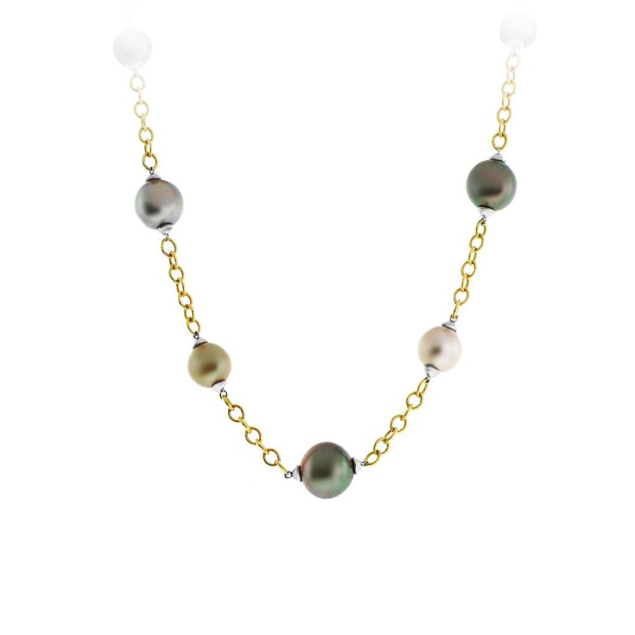 Jewelry SEABRITE IMPORTS INC | Tahitian Pearl Station Necklace