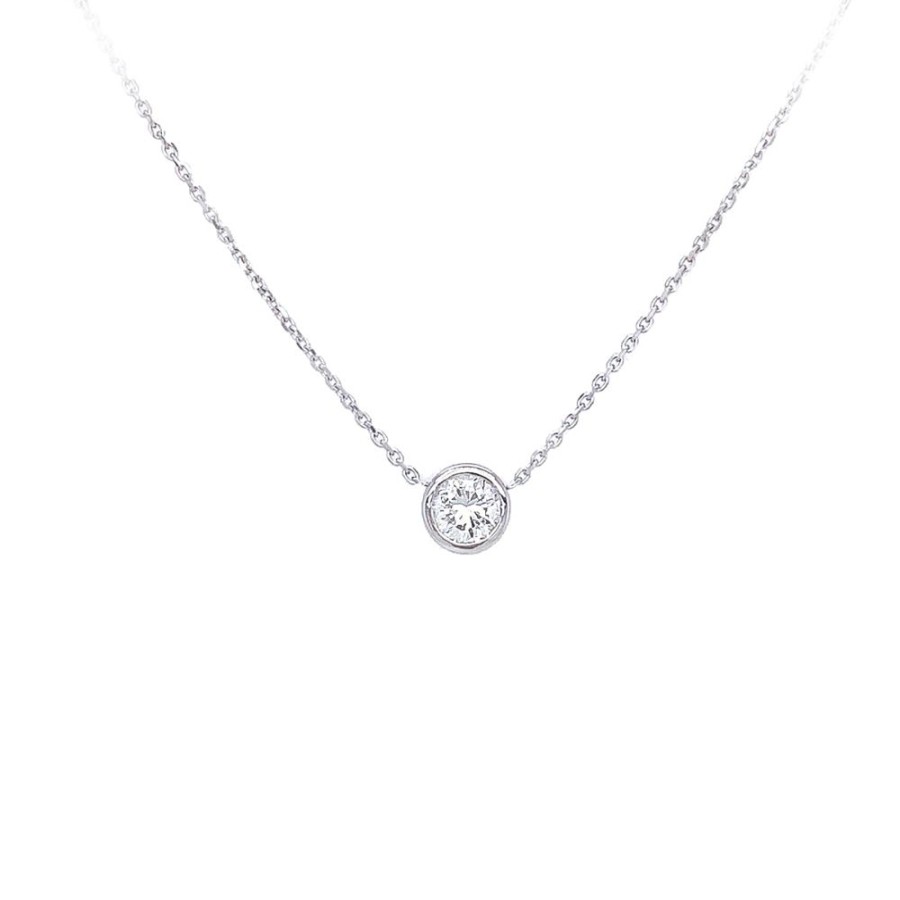 Jewelry ICON CREATIONS INC. | 14Kw 3/4Ct Solitaire Necklace