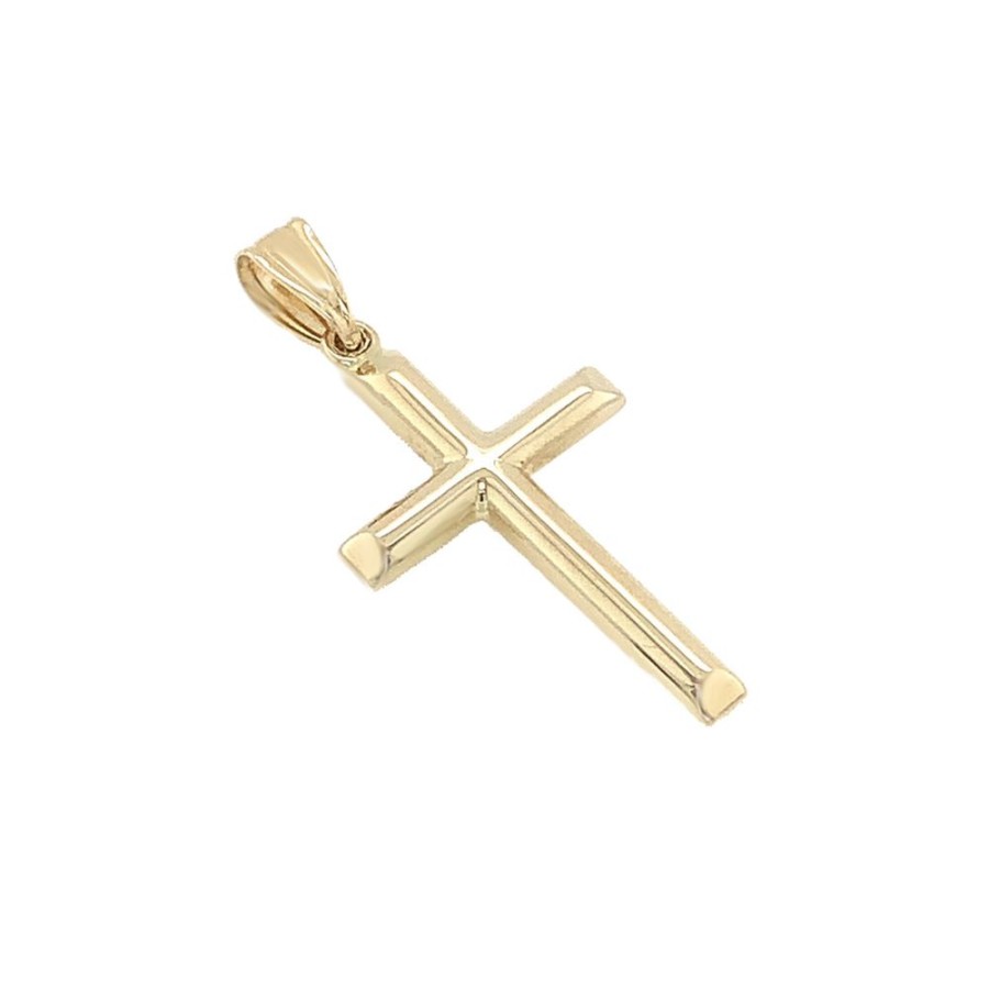 Jewelry MARATHON COMPANY | 14Ky Lge Domed, Polished Cross