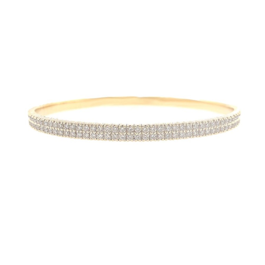 Jewelry IDD USA LLC | 14Ky 2-Row Diamond Flex Bangle