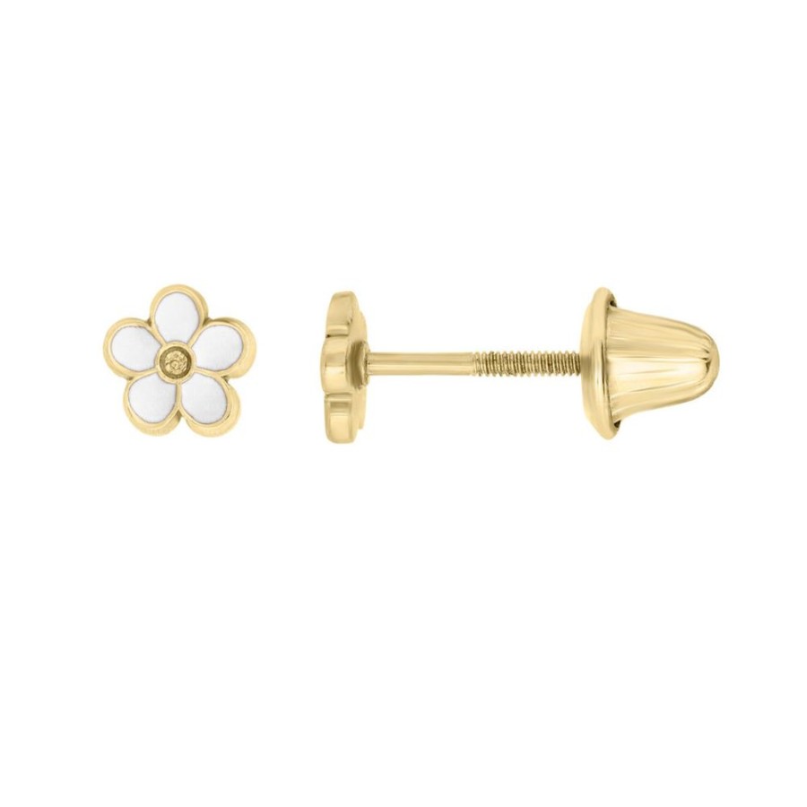 Jewelry MARATHON COMPANY | 14Ky Child'S Enamel Flower Studs