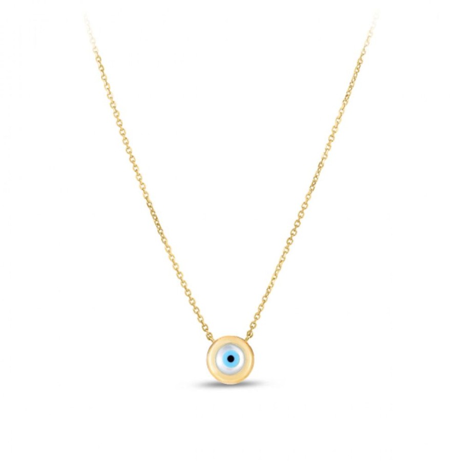 Jewelry ROYAL CHAIN | 14Ky Pearl Evil Eye Necklace