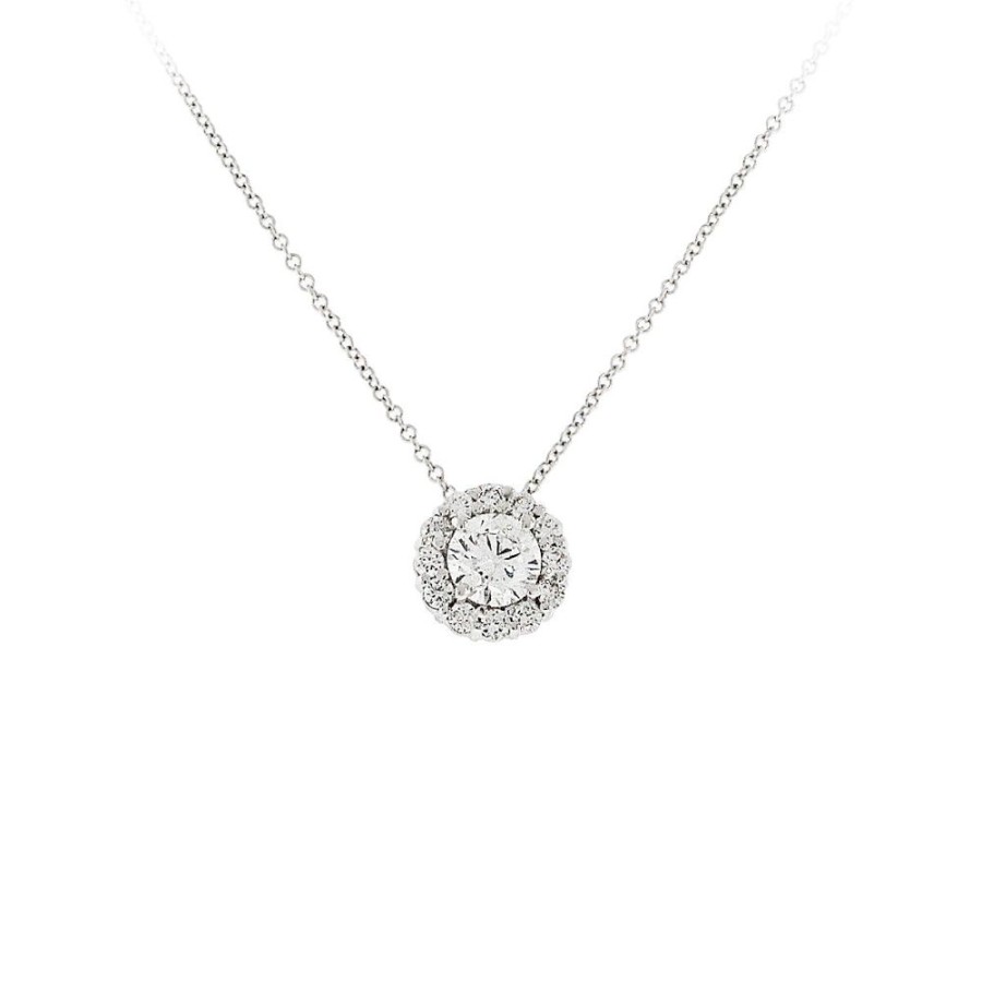 Jewelry SOMERSET MANUFACTURERS INC | 18Kw Diamond Halo Pendant