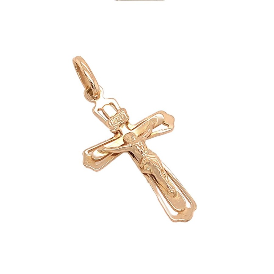 Jewelry ESTATE JEWELRY | 18Ky Gold Vintage Crucifix Wit