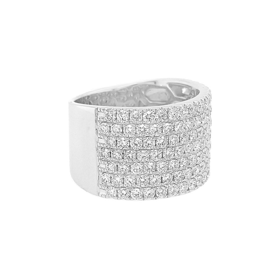 Jewelry SHY CREATION | 14Kw 7-Row Wide Pave Ring