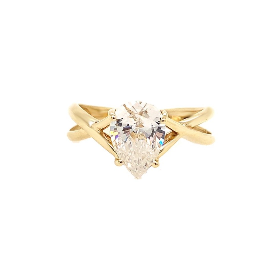 Jewelry ESTATE JEWELRY | Vintage Pear Cz Crisscross Ring