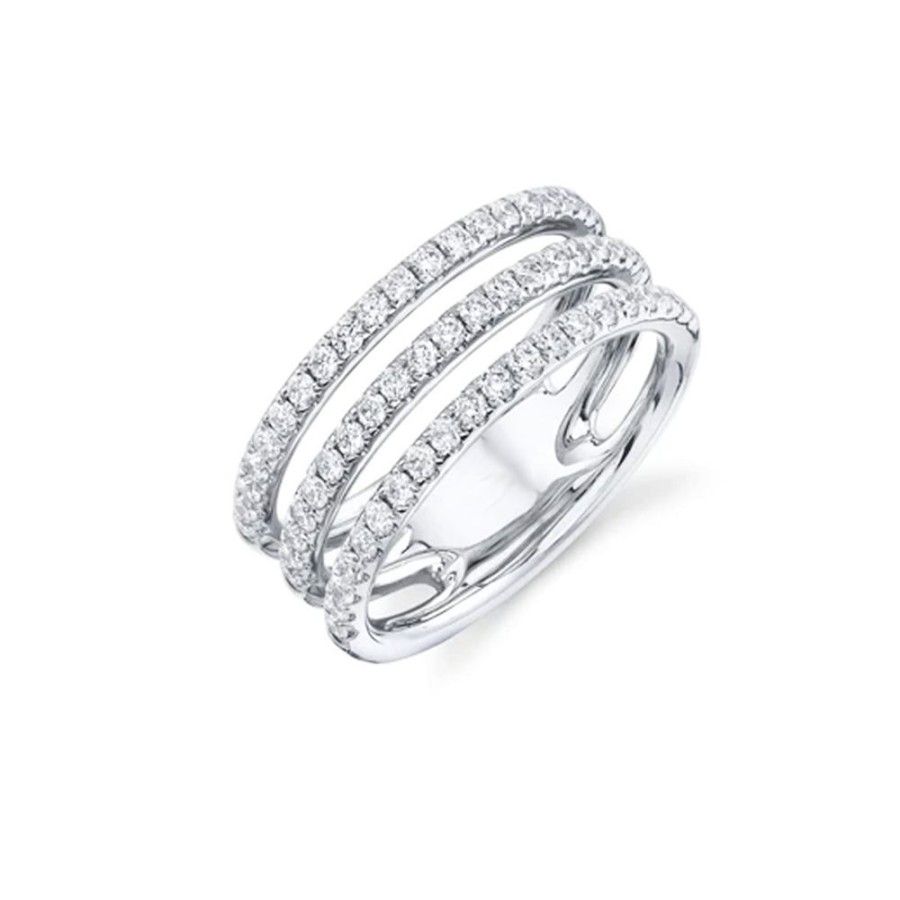 Jewelry SHY CREATION | 14Kw 3-Row 3/4Ct Diamond Ring