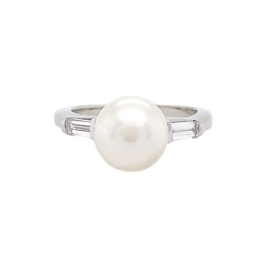 Jewelry ESTATE JEWELRY | 14Kw Vintage Pearl Ring