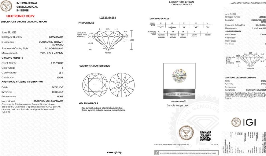 Jewelry IDD USA LLC | Loose Lab-Grown Diamond: 1.85C