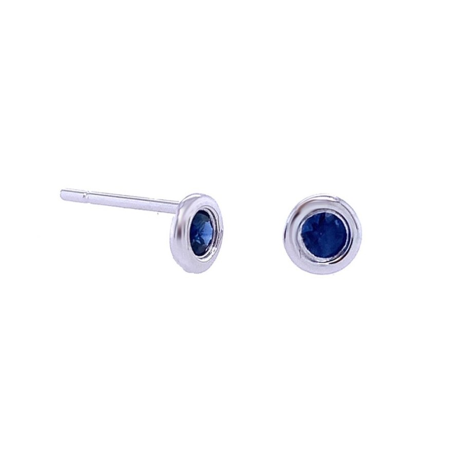 Jewelry LAU INTERNATIONAL, INC. | 14Kw Small Sapphire Studs