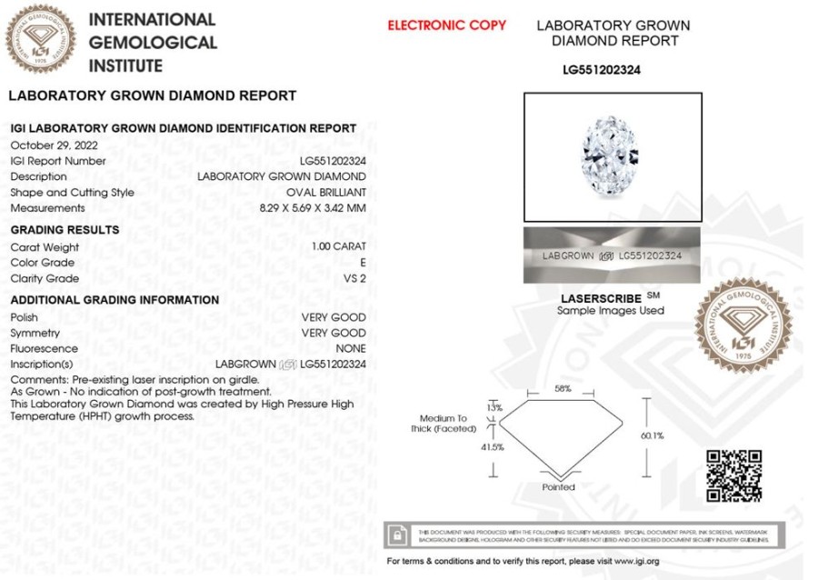 Jewelry IDD USA LLC | Loose Lab-Grown Diamond: 1.00C