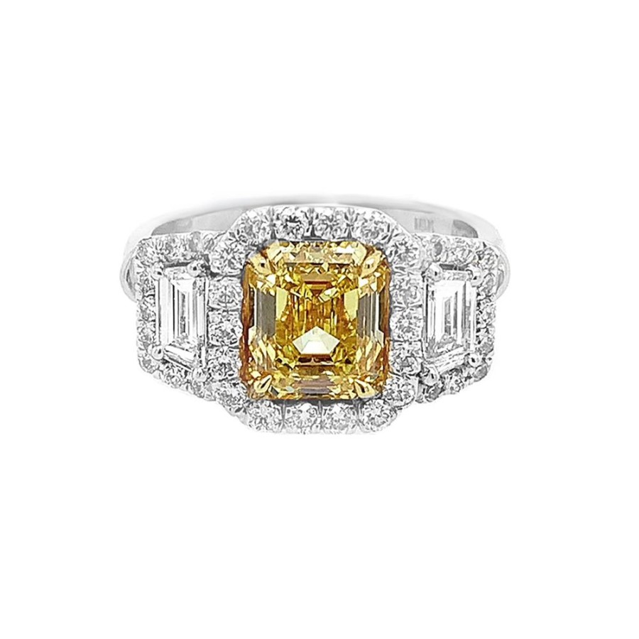 Jewelry COLOR GEMS INC | Platinum/18Ky Gold Ring With 2