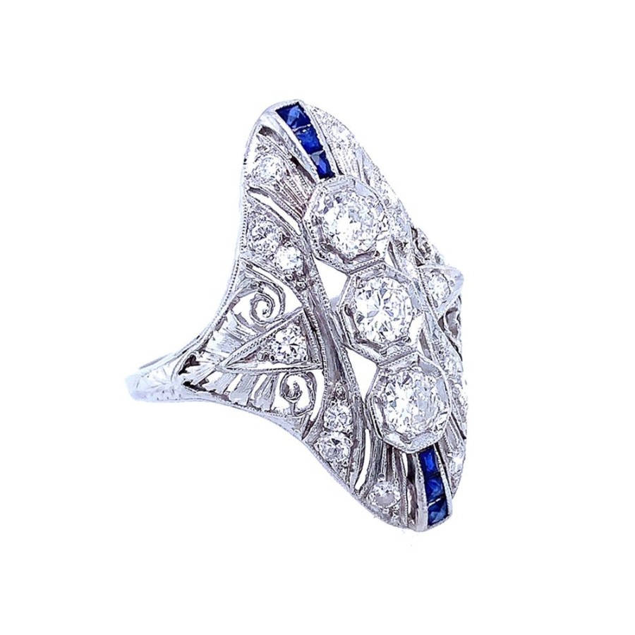 Jewelry ESTATE JEWELRY | Platinum, Diamond & Sapphire O